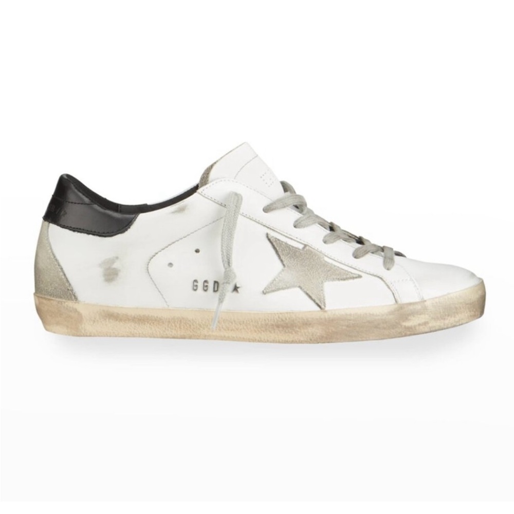 Golden Goose White and Black Sneakers